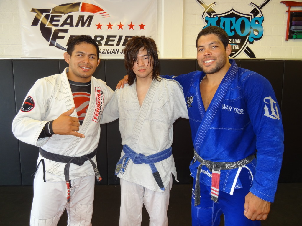 My instructor Carlos Diego Ferreira, me and Andre Galvao from a seminar April 2016.